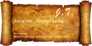Jergler Teodolinda névjegykártya